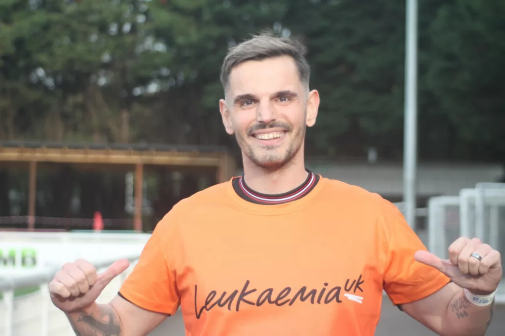 Ricky in a Leukaemia UK t-shirt