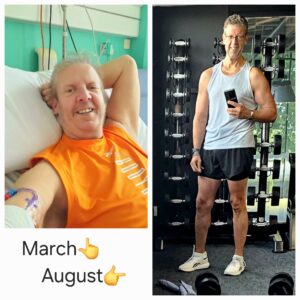 Andi in March and Andi in August