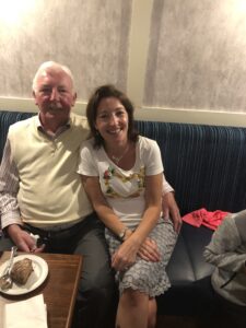 Denis and his daughter Karen on his 70th Birthday. 