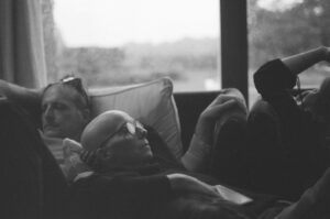 Lucy with her husband Zad during recovery