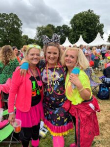 Nichola and friends at a festival