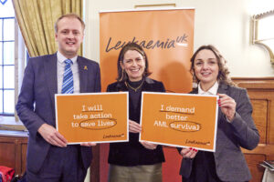 Leukaemia UK team at an event with the MP's