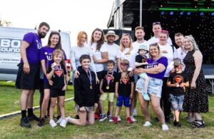 Lacie with her friends and family