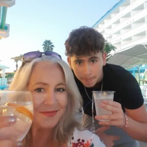 Luke with his mum Sue